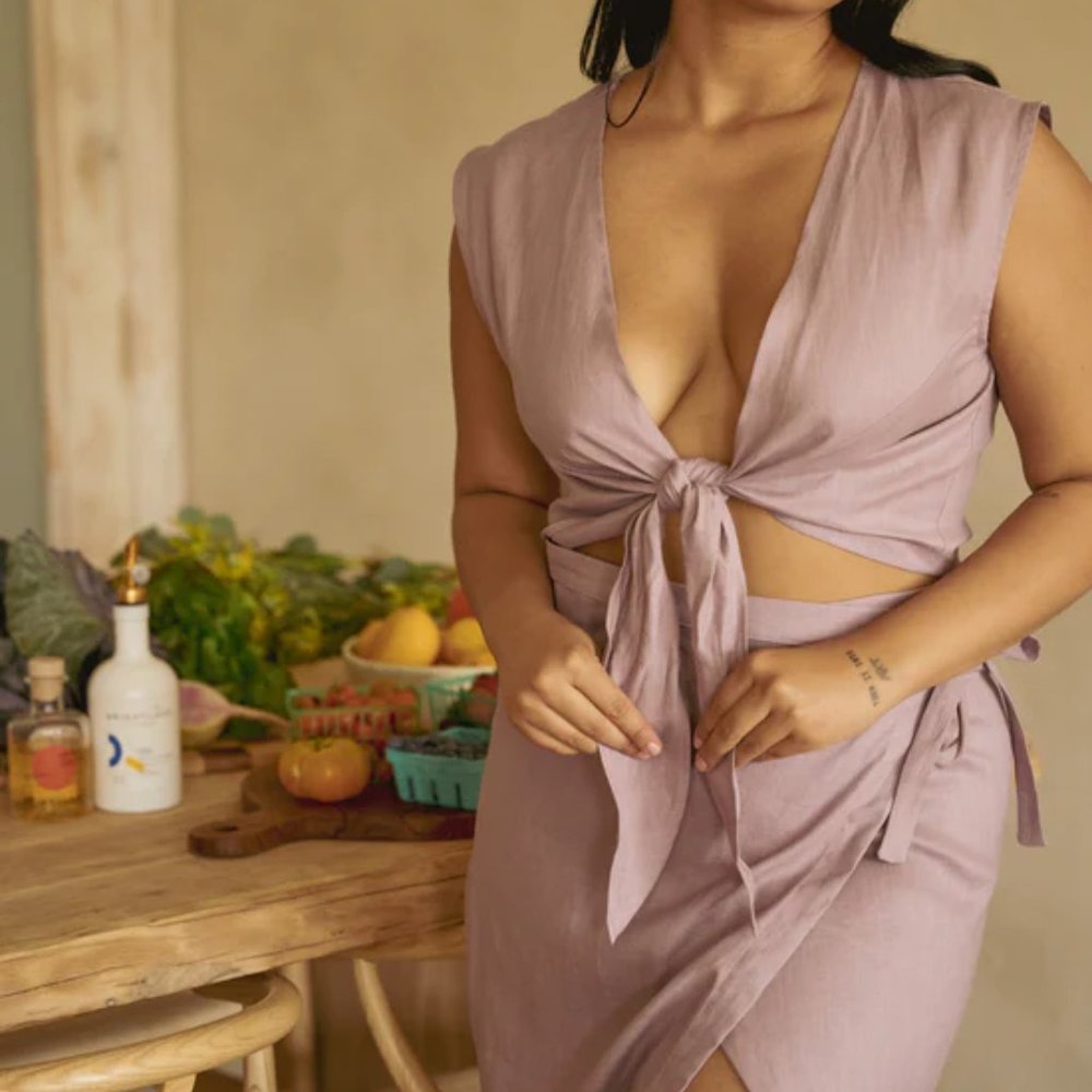 Whimsy + Row Valentina Top in Lavender Linen